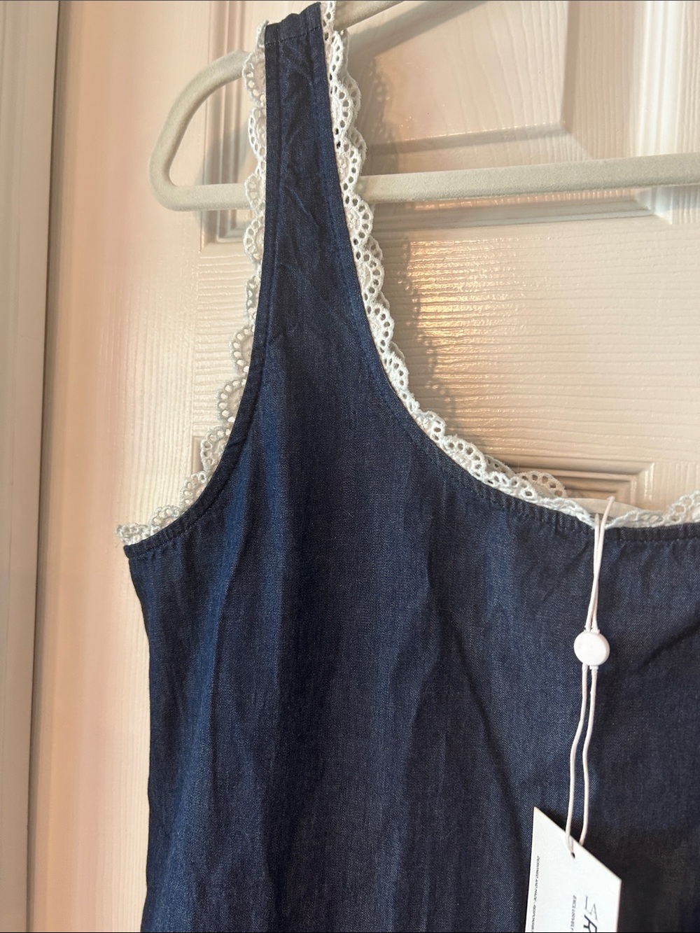 LA Relaxed Indigo Denim & Lace Dress - Picture 2 of 4
